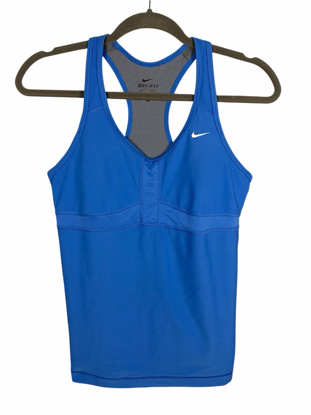 Nike Dri-FIT Women's Blue Racerback Built-In Bra Athletic Tank Top M